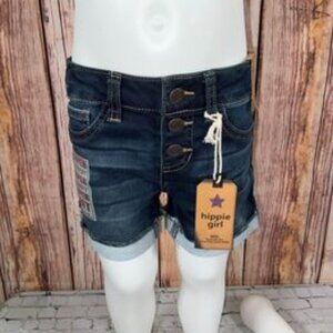 Hippie Girl NWT Girls Regular Rise Midi Length Dark Denim Shorts